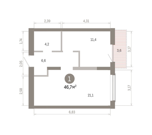
  Продается 1-комн. квартира 46.71 м², в ЖК Европейский берег, дом 46. Фото 1.