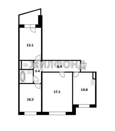 
  Продается 3-комн. квартира 64.7 м². Фото 2.