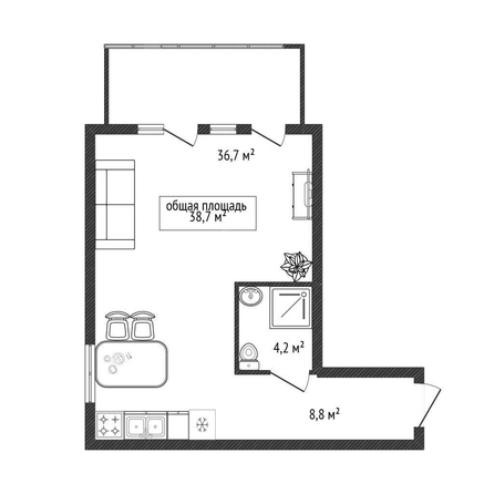 
  Продается 2-комн. квартира 57.7 м². Фото 1.