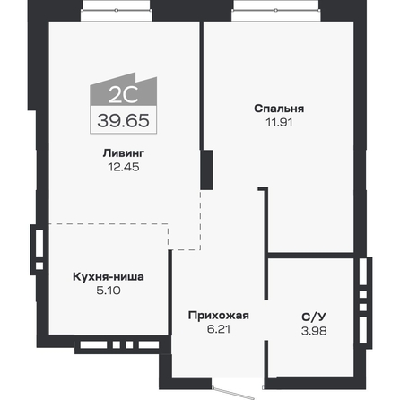 
  Продается 2-комн. квартира 39.65 м², в ЖК Базилик, дом 2. Фото 1.