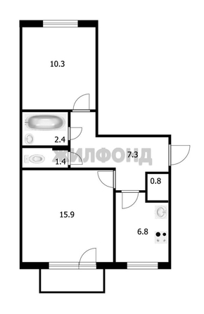 
  Продается 2-комн. квартира 45 м². Фото 11.