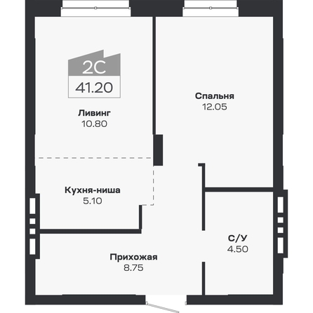
  Продается 2-комн. квартира 41.2 м², в ЖК Базилик, дом 2. Фото 1.