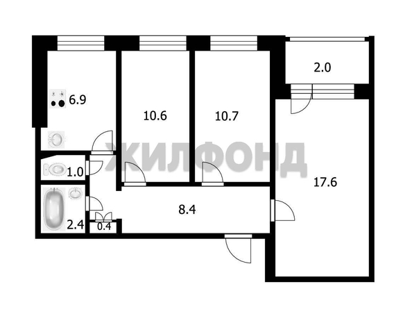 
  Продается 3-комн. квартира 57.9 м². Фото 19.