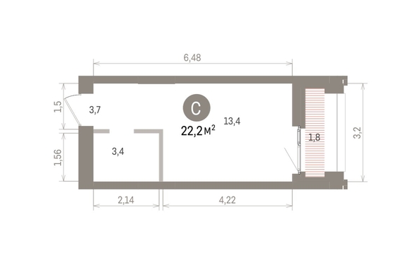 
  Продается студия 23.3 м², в ЖК Европейский берег, дом 32. Фото 1.