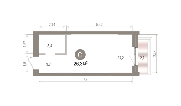 
  Продается студия 26.33 м², в ЖК Европейский берег, дом 32. Фото 1.