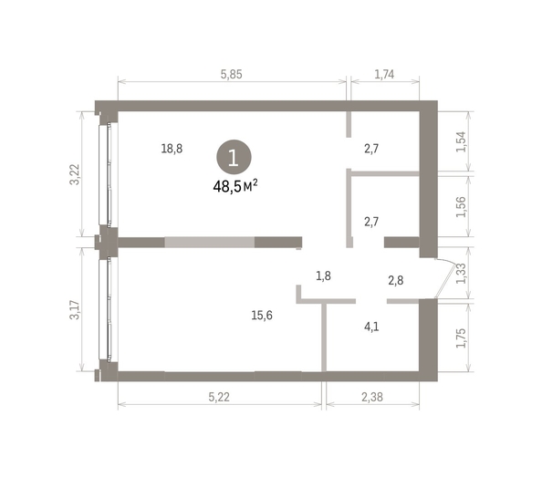 
  Продается 1-комн. квартира 48.52 м², в ЖК Европейский берег, дом 32. Фото 1.