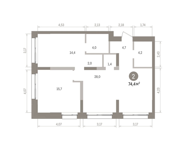 
  Продается 2-комн. квартира 74.4 м², в ЖК Европейский берег, дом 32. Фото 1.