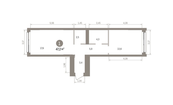 
  Продается 1-комн. квартира 47.23 м², в ЖК Европейский берег, дом 32. Фото 1.