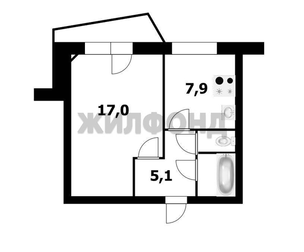 
  Продается 1-комн. квартира 34 м². Фото 2.