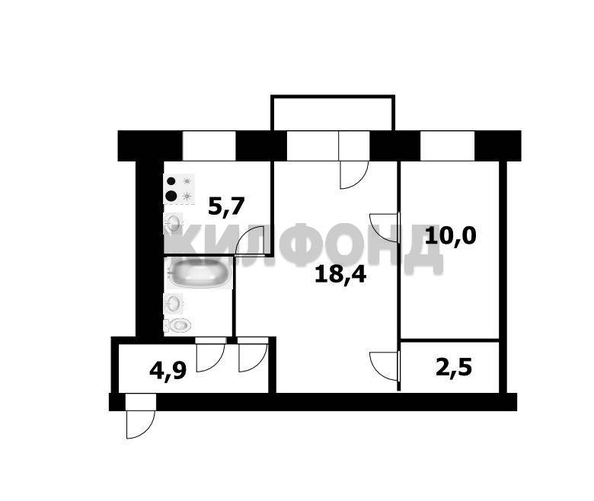 
  Продается 2-комн. квартира 45.5 м². Фото 1.