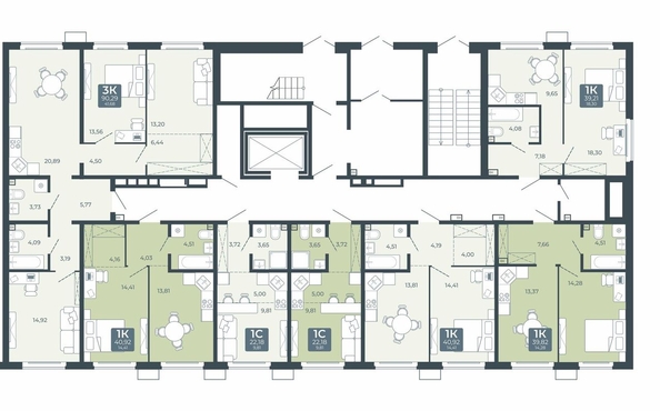 
  Продается 1-комн. квартира 39.21 м², в ЖК Дом в Мичуринском, блок 2. Фото 1.