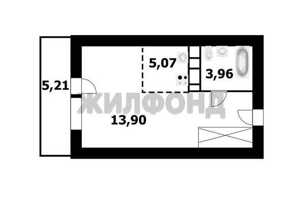 
  Продается студия 31 м², в ЖК 25 лет октября, дом 2. Фото 11.