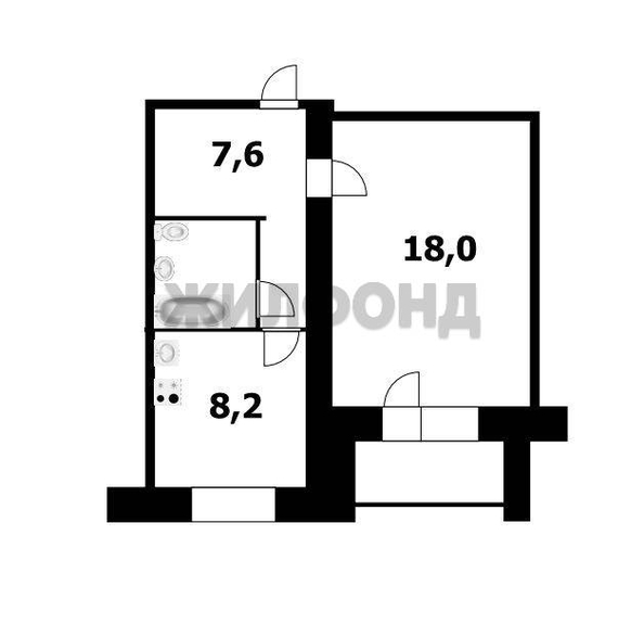 
  Продается 1-комн. квартира 40 м². Фото 15.