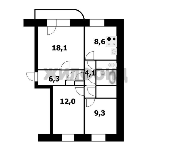 
  Продается 3-комн. квартира 64.1 м². Фото 13.