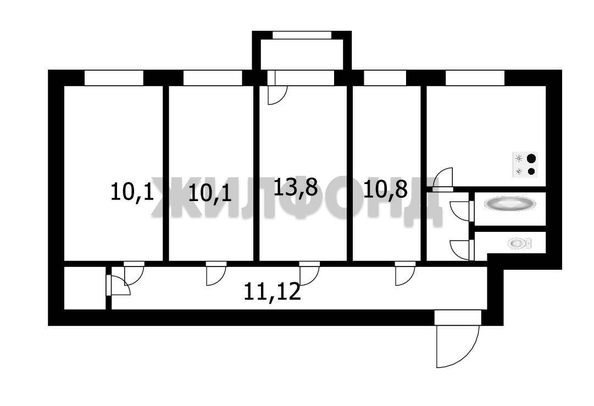 
  Продается 4-комн. квартира 65.9 м². Фото 10.