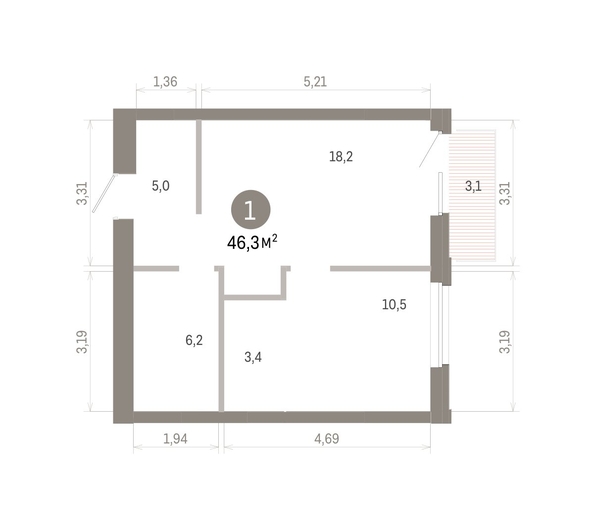 
  Продается 1-комн. квартира 46.29 м², в ЖК Город на озере. Фото 1.