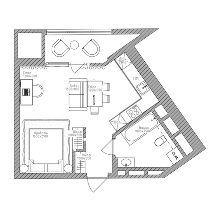 
  Продается студия 34 м², в ЖК Беринг, дом 2. Фото 8.