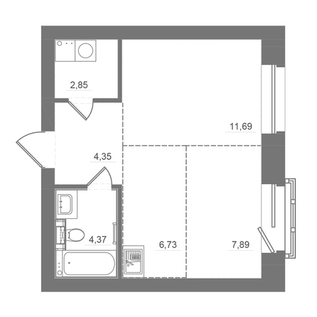 
  Продается студия 37.89 м², в ЖК Спектр, дом 10. Фото 2.