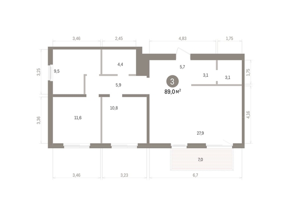 
  Продается 3-комн. квартира 89 м², в ЖК Пшеница, дом 5.2. Фото 1.