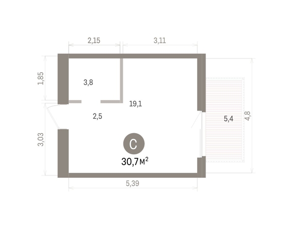 
  Продается студия 30.7 м², в ЖК Пшеница, дом 5.2. Фото 1.