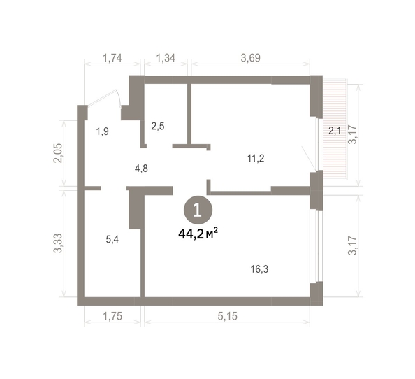 
  Продается 1-комн. квартира 44.15 м², в ЖК Лебедевский квартал, д 1. Фото 1.