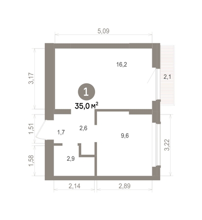 
  Продается 1-комн. квартира 34.99 м², в ЖК Лебедевский квартал, д 1. Фото 1.