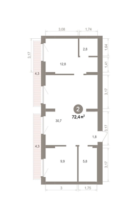 
  Продается 2-комн. квартира 72.36 м², в ЖК Лебедевский квартал, д 1. Фото 1.