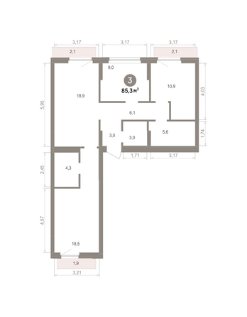 
  Продается 3-комн. квартира 85.25 м², в ЖК Лебедевский квартал, д 1. Фото 1.