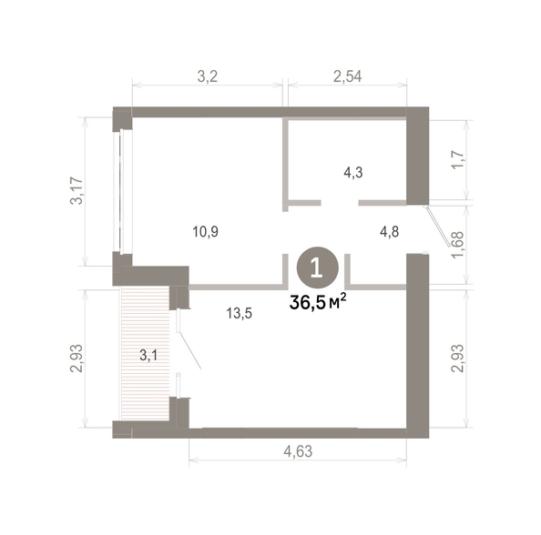 
  Продается 1-комн. квартира 36.49 м², в  Квартал Молодость, дом 1. Фото 1.
