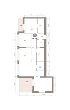 
  Продается 3-комн. квартира 96.66 м², в  Квартал Молодость, дом 1. Фото 1.