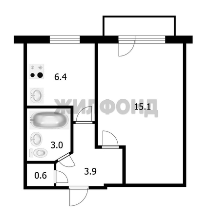 
  Продается 1-комн. квартира 29 м². Фото 4.