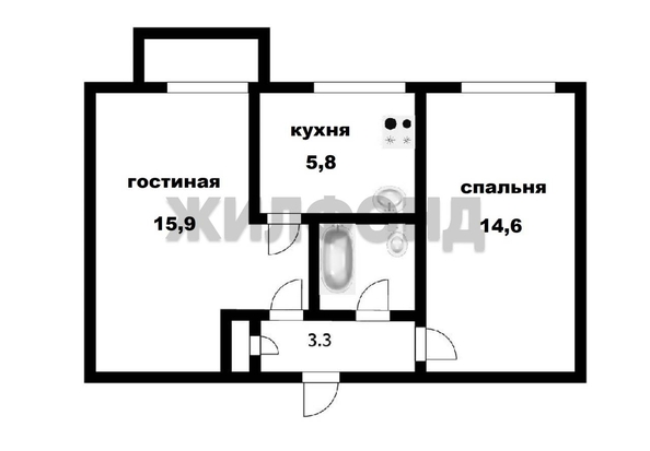 
  Продается 2-комн. квартира 43 м². Фото 15.