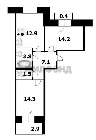 
  Продается 2-комн. квартира 53.7 м², в ЖК Северная корона, 3 очередь, дом 2. Фото 24.