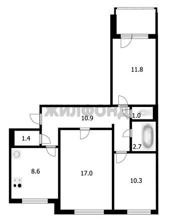 
  Продается 3-комн. квартира 62.3 м². Фото 4.