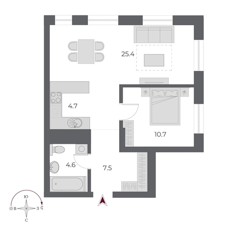 
  Продается 2-комн. квартира 52.9 м², в ЖК ОСКАР, дом 1. Фото 1.