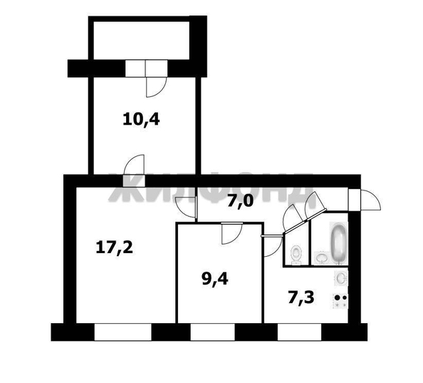 
  Продается 3-комн. квартира 54.1 м². Фото 16.