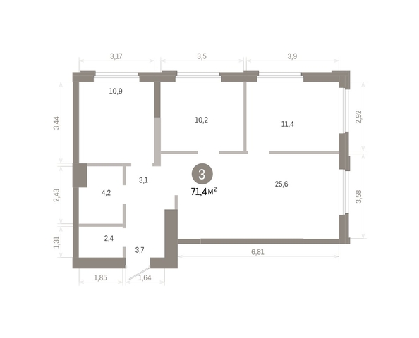 
  Продается 3-комн. квартира 71.33 м², в ЖК Город на озере. Фото 1.
