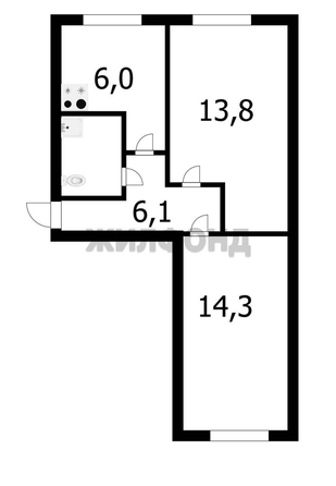 
  Продается 2-комн. квартира 43.2 м². Фото 8.