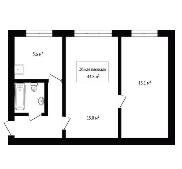 
  Продается 2-комн. квартира 44.8 м². Фото 1.