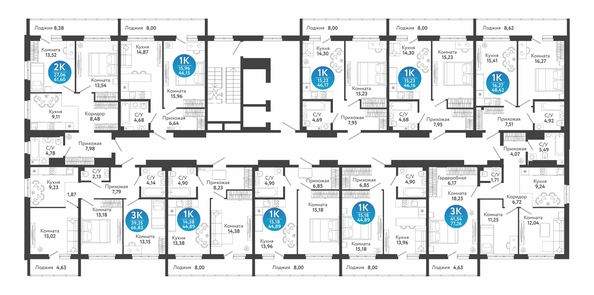 
  Продается 1-комн. квартира 48.42 м², в ЖК Семейный квартал, дом 4. Фото 1.