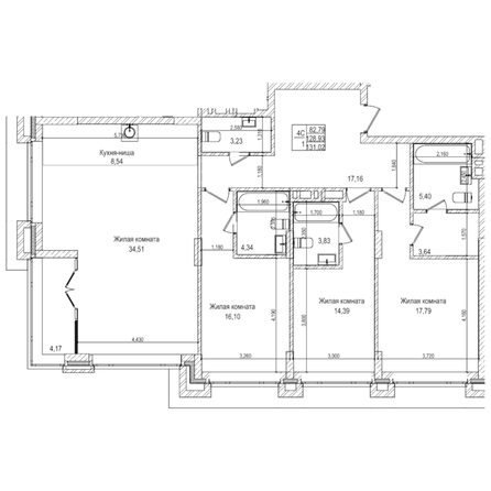 
  Продается 2-комн. квартира 128.9 м², в ЖК Горького, 10. Фото 1.