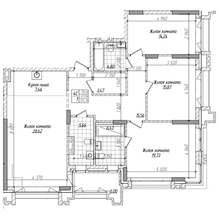 
  Продается 2-комн. квартира 121.8 м², в ЖК Горького, 10. Фото 1.