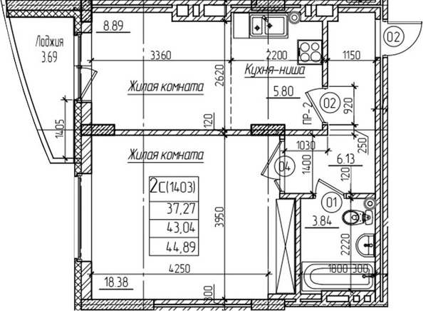 
  Продается 1-комн. квартира 43 м², в ЖК Возрождение. Фото 1.