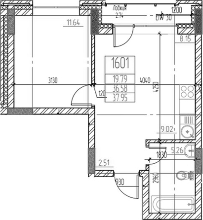 
  Продается 2-комн. квартира 36.58 м², в ЖК Чернышевский, корп 3.3. Фото 1.