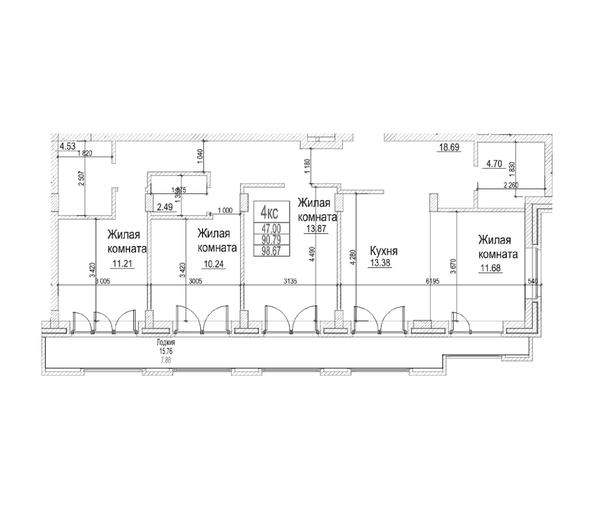 
  Продается 2-комн. квартира 90.79 м², в ЖК Чернышевский, корп 3.3. Фото 1.