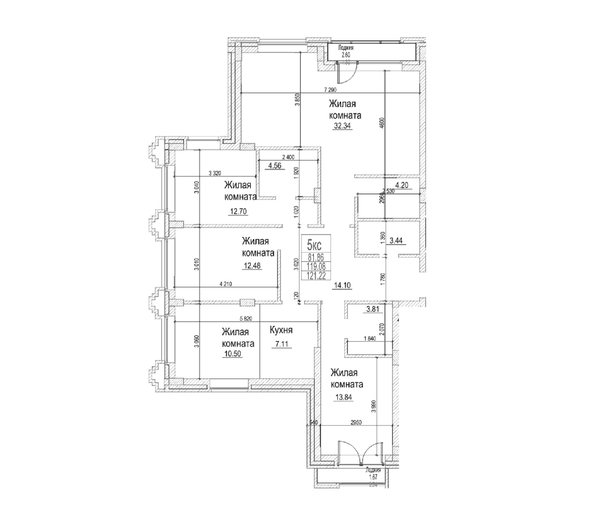 
  Продается 4-комн. квартира 119.08 м², в ЖК Чернышевский, корп 3.3. Фото 1.