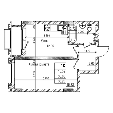 
  Продается 1-комн. квартира 35 м², в ЖК Чернышевский, корп 3.3. Фото 1.