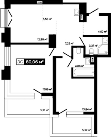 
  Продается 2-комн. квартира 68.83 м², в ЖК Платина. Фото 1.