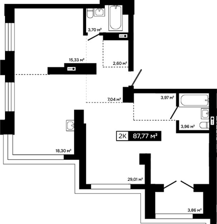 
  Продается 2-комн. квартира 83.91 м², в ЖК Платина. Фото 1.