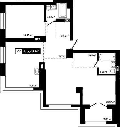 
  Продается 2-комн. квартира 82.87 м², в ЖК Платина. Фото 1.